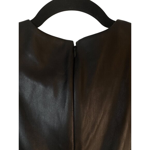 Ann Taylor Size 8  Faux Leather Dress Black - Picture 9 of 14
